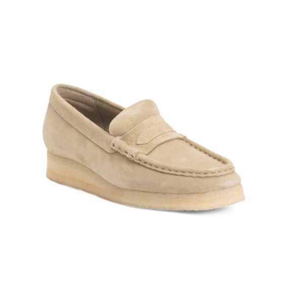 CLARKS Maple Made In Portugal Suede Wallabee Comfort Loafers